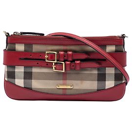 Borsa a tracolla Burberry House Check in tela beige Bridle Langford
