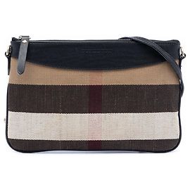 Burberry Peyton Crossbody aus Mega Check Canvas in Braun