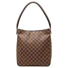 Borsa Tote Louis Vuitton Damier Ebene Looping GM marrone