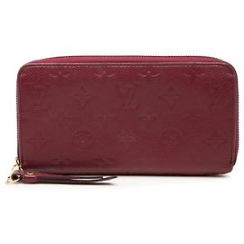 Roter Louis Vuitton Monogram Empreinte Zippy Long Wallet