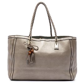 Borsa Tote Bella in pelle di vitello metallizzata oro Gucci