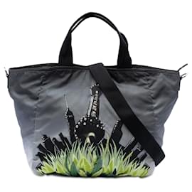 Borsa Tote e Satchel Prada Tessuto Gray City and Jungle Print