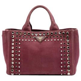 Borsa Prada Small Canvas Canapa Bijoux rossa