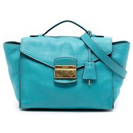 Borsa Blue Prada Vitello Daino Sound Lock