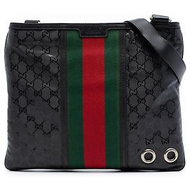 Borsa a tracolla Gucci Fiat 500 Medium GG Imprime Web nera