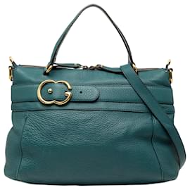 Borsa Gucci Medium Leather Ride Top Handle Bag Satchel verde