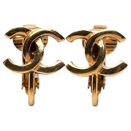 Chanel CC Clip-On-Ohrringe vergoldet