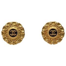Orecchini a clip in smalto placcato oro Gold Chanel CC