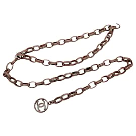 Chanel CC Messingkettengürtel Braun