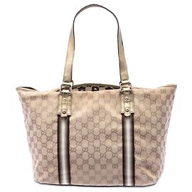 Tote Jolicoeur em canvas GG grande bege Gucci