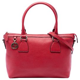 Borsa satchel Gucci Red Dollar Calfskin GG Charm