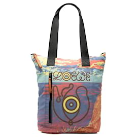 Tote Loewe Nature in nylon stampato Multi LOEWE con occhielli