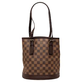 Borsa a secchiello Marais Damier Ebene marrone Louis Vuitton