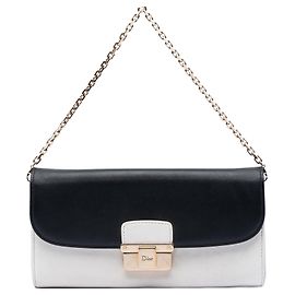 Borsa a tracolla Diorling bicolore in pelle di vitello bianco Dior