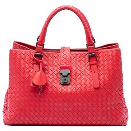 Tote Roma in nappa Intrecciato rosso Bottega Veneta Medium