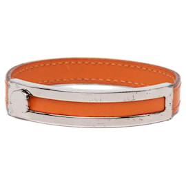 Orange Hermès Leather Pousse Pousse Bracelet