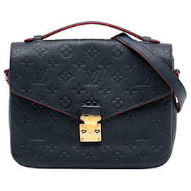 Borsa Satchel Louis Vuitton Monogram Empreinte Pochette Metis blu