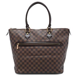 Bolsa Tote Louis Vuitton Damier Ebene Saleya GM marrom