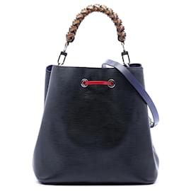 Borsa a secchiello Louis Vuitton Epi Tricolor Braided Neonoe MM nera
