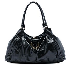 Borsa a tracolla Abbey D Ring in vernice nera Gucci