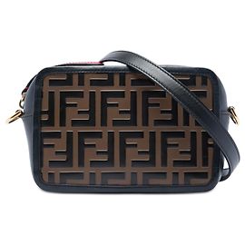 Borsa Camera Fendi Mini Zucca in pelle goffrata marrone