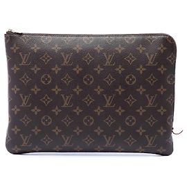 Clutch Louis Vuitton Monogram Etui Voyage MM Marrone