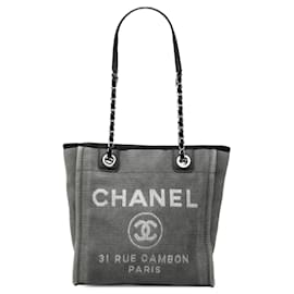 Gray Chanel Mini Canvas Deauville Tote