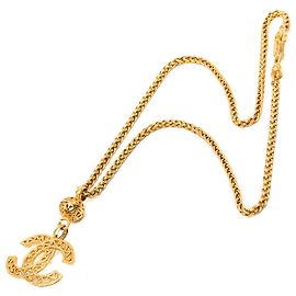 Collana con pendente a sfera filigrana CC placcato oro Chanel Gold