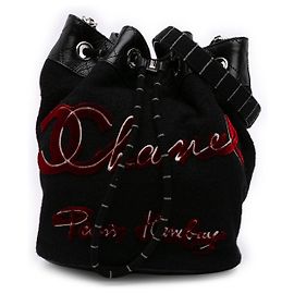 Borsa bucket in lana Black Chanel Paris Hamburg