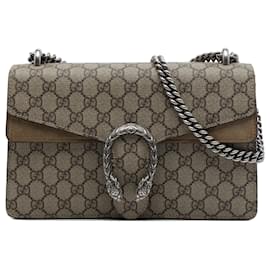 Borsa a tracolla Gucci Medium GG Supreme Dionysus beige