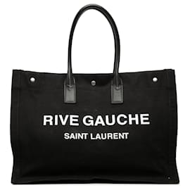 Tote Rive Gauche in tela nera Saint Laurent Large