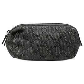 Beauty case in denim Gucci GG grigio