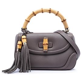 Borsa satchel Gucci Medium New Bamboo in pelle marrone