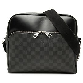 Louis Vuitton Damier Graphite Dayton Reporter MM Umhängetasche schwarz