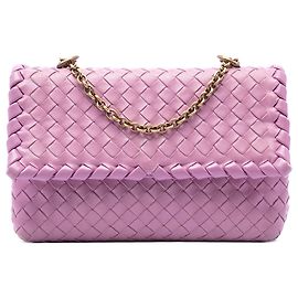 Borsa a tracolla Bottega Veneta Baby Nappa Intrecciato Olimpia Rosa