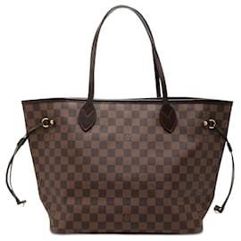 Borsa Tote Neverfull MM in Damier Ebene marrone Louis Vuitton
