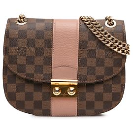 Borsa a tracolla Louis Vuitton Damier Ebene in pelle Taurillon marrone