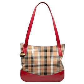 Tote in tela Burberry Haymarket Check beige