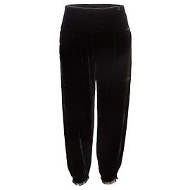 Pantalones de terciopelo negros Giorgio Armani Tapered Talla IT 40