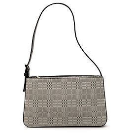 Borsa a tracolla in tela Burberry Tonal Check grigia