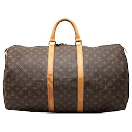 Bolsa de viagem Louis Vuitton Monogram Keepall 55 marrom