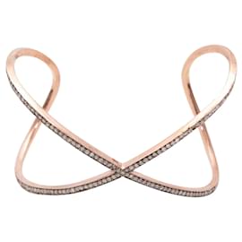 Autre Marque Bracciale Rigido Jennifer Miller in Oro Rosa e Pavé di Diamanti