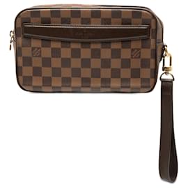 Clutch Bag Pochette Saint Paul in Damier Ebene marrone Louis Vuitton
