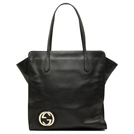 Gucci Dollar Interlocking G Tragetasche aus Kalbsleder in Schwarz