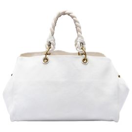 Tote in tela intrecciata bianco Bottega Veneta