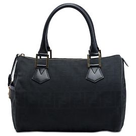 Sac Boston en toile Zucca Fendi noir