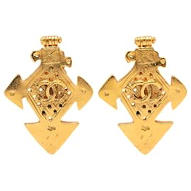 Orecchini a clip Chanel CC placcati oro