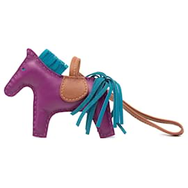 Purple Hermès Milo Lambskin Grigri Rodeo Bag Charm PM Key Chain