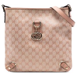 Borsa a tracolla Gucci GG Crystal Abbey D Ring rosa