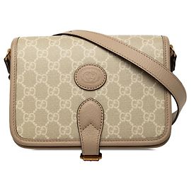 Beige Gucci Mini GG Supreme Interlocking G Crossbody